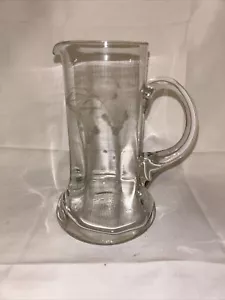 Vintage mundgeblasen geätzte Trauben Glas Wasser Saft Krug 6-1/2" hoch sehr schön - Bild 1 von 5