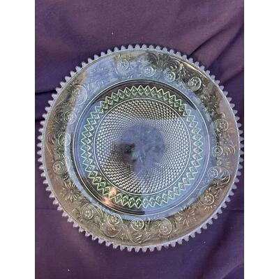 Bandeja para servir sándwiches de vidrio Indiana verde vintage Foto 1 de 4