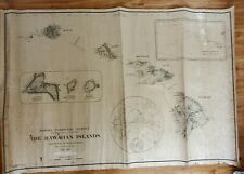 1999 Antique Map of Hawaiian Islands H.E. Newton 60x40 Original Schmidth L. Co