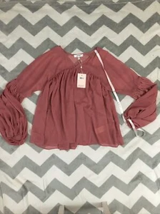 Missguided Pink V Neck Oversized Smock Top. Size Uk 6 - Picture 1 of 3