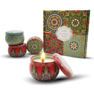 Scented Candles Gift Set 4pcs Aromatherapy Candle Pack 4.4 oz Soy Wax Gifts - Picture 1 of 12