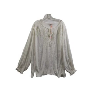 Knox Rose Elfenbein Pull Over Langarm Tunika Bluse Gr. 3X Neu mit Etikett 92524-0897 - Bild 1 von 9