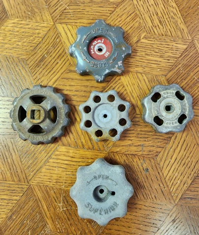 5 Vintage Water Faucet Spigot Valves Handles Industrial Multi-Use Steampunk Art Cover