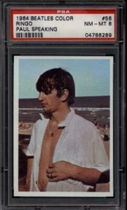 Ringo Starr Rookie Card 1964 Beatles Color PSA 8 #56 Topps Rock Paul McCartney - Picture 1 of 2