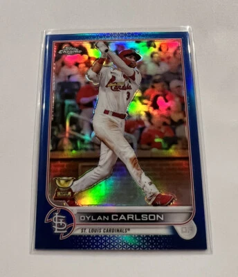 2022 Topps Chrome Dylan Carlson #158 Blue Refractor /150 Cardinals - Image 1 of 2