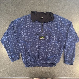 Giacca a vento Gecko Hawaii 1/4 zip blu taglia XXL anni 80 90 vintage - Foto 1 di 4