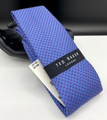 Corbata TED BAKER London para hombre mezcla de seda ~ lila ~ rejilla geográfica ~ nueva precio de venta sugerido por el fabricante: 89,50 USD Foto 1 de 3