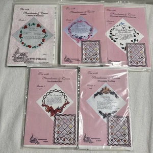 Quilt Block of Tea Month Set 5 Kits Strawberries and Cream Recipe Patterns - Picture 1 of 8