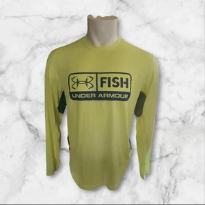 Under Armour Fish HeatGear Langarmshirt Herren Größe Large gelb lockere Passform - Bild 1 von 12