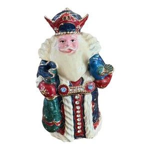 Weihnachtsmann Schmuckschatulle Emaille mit Swarovski Kristallen mehrfarbig mit Schmucksteinen besetzt - Bild 1 von 17
