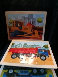 Wooden Puzzles Toys for Kids Ages 4-6 3-5, Set of 4 Packs Constution - Picture 1 of 7