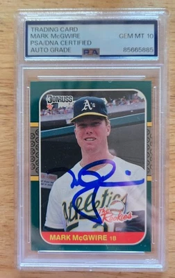 1987 Donruss The Rookies - Mark McGwire #1 Autographed PSA 10 Auto - Image 1 of 2