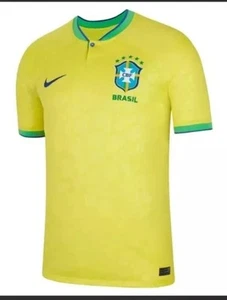 NIKE Men's Medium BRASIL HOME SOCCER JERSEY WORLD CUP QATAR 2022 DN0680-741 - Picture 1 of 8