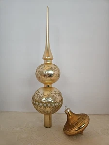 Vintage Endstück Glas Christbaumspitze & UFO geformter Ornament. Krebs Glas(?) - Bild 1 von 17