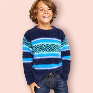Holiday Lane Little Boys Fair Isle Crewneck Long-Sleeve Sweater NWT Size M 10/12 - Picture 1 of 1