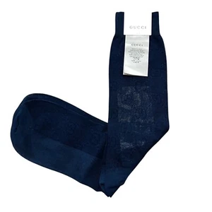 GUCCI - NWT Navy Silk & Cotton Dress Socks, Size-Medium - Picture 1 of 1