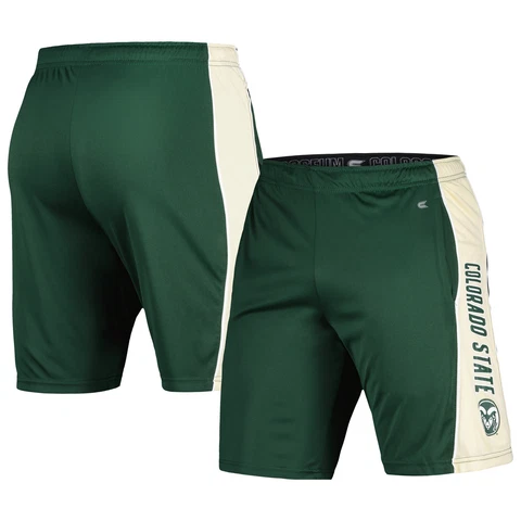 Men's Colosseum Green Colorado State Rams Panel Shorts Cover