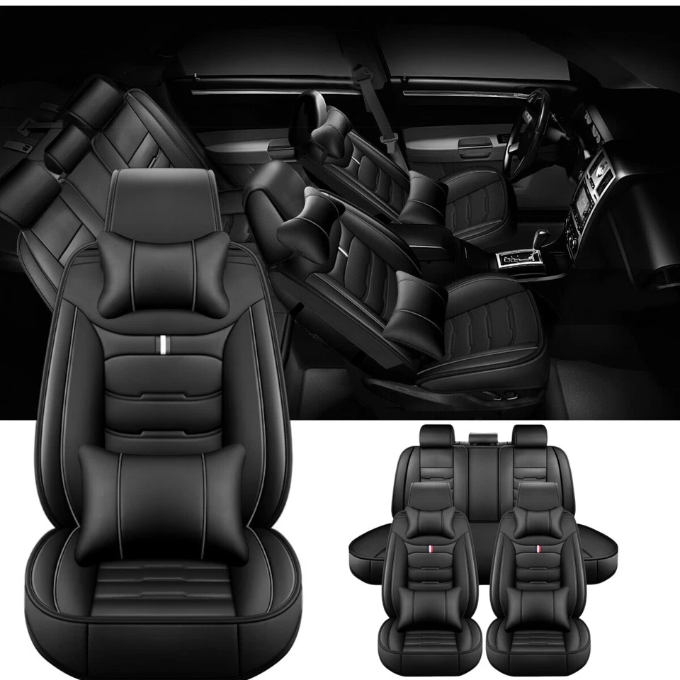 For Ford Car 2/5 Seat Covers Full Set PU Leather Front Cushion Protector Pad Mat Foto 1 de 4