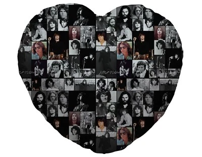 Colour Jim Morrison Fan Montage Design Heart Shaped Cushion Valentines Day - Image 1 of 2