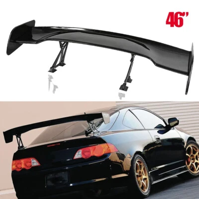 For 2002-2006 Acura RSX Black 46" GT-Style+Rear Trunk Spoiler Racing Wing - Image 1 of 4