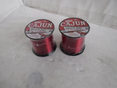 (Lot Of 2) ZEBCO Cajun Low Vis Ragin' Red 14 lb 850 YD Spool Each - Image 1 of 4