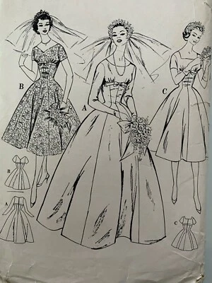 Vintage 1940-50s  Le Roy Classic Wedding Dress Sewing Pattern 582  - 38 in Bust - Image 1 of 2