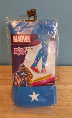 NIÑAS MARVEL SUPERHÉROE SUEÑO AMERICANO MEDIAS SIN PIES ACCESORIO DE DISFRAZ M/L Nuevo Foto 1 de 3