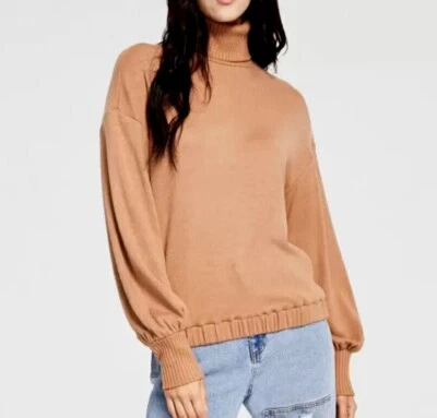 INC Stretch Elastic Hem Blouson Sleeve Turtle Neck Sweater - Image 1 of 3