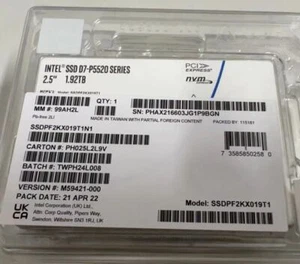 Intel P5520 1.92TB SSDPF2KX019T1N1 SSD PCIe 4.0 NVME U.2 2.5" Solid State Drive - Afbeelding 1 van 2