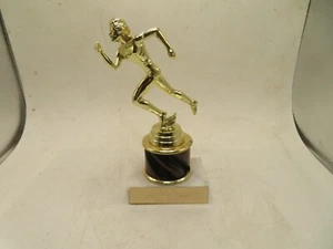 female track trophy decorative square marble base NYC FIRST RUN 1983 6 1/2 IN - Bild 1 von 4