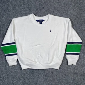 Polo Ralph Lauren Youth Size 5 Us. Open Sweatshirt Green Stripes - Picture 1 of 5