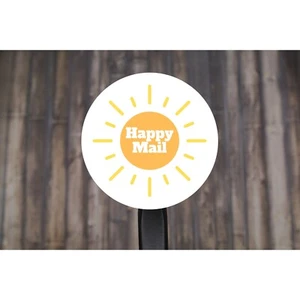 Happy Mail Round Stickers, Envelope Seals, 2" Circle Stickers | Set of 12 - Picture 1 of 2