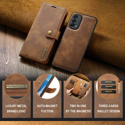 For OnePlus 9 Pro 8T Nord 2 N200 Magnetic Removable PU Leather Wallet Card Cover - Image 1 of 4