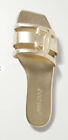 JIMMY CHOO Size 38 Laran logo Gold leather sandals Slides Box & Dustbag