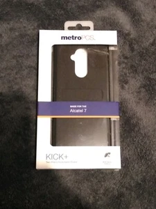 Alcatel 7 KICK+ Hybrid Two Piece Kickstand Shield Case Black - Picture 1 of 2