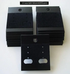 25 BLACK flocked acrylic earring display cards post clip earring displays JD040 - Picture 1 of 3