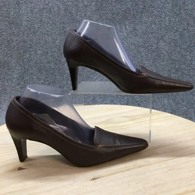Unisa Shoes Womens 9 B Krissie Pumps Brown Leather Pointed Toe Block Heels - Image 1 of 4