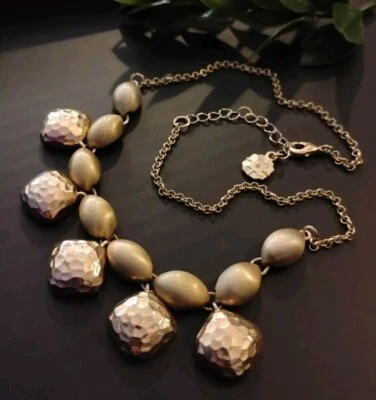 Diseñador MONET Firmado Tono Dorado Cadena Gruesa Texturizada Pepita 16"+ Collar! Foto 1 de 4