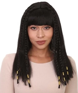 Playful Brunette Adult Womens Wig, Black Long Cosplay Halloween Wig, HW-052A - Picture 1 of 9