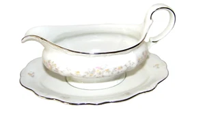 Johann Haviland Bavaria Germany Bone China Blumenpracht Sauciere mit Teller Vintage - Bild 1 von 4