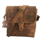 Women's Crossbody Bag Genuine Leather Ipad Crossover Shoulder Bag Brown Sling