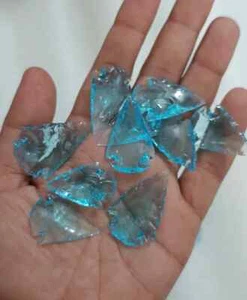 Punta di freccia a mezzaluna ossidiana acqua da 1" a 1,25", pietra preziosa cristallo per creazione gioielli - Foto 1 di 6
