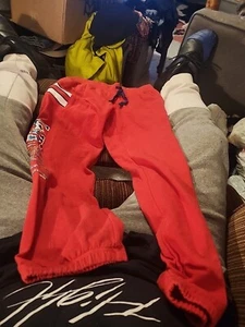 Justice Athletic Sweatpants Girls Size 12 Love Gymnastics Red w/ Sequins - Picture 1 of 9