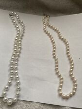 Monarch’s 2 pearl necklaces one white one Ivory 8 inches , unbranded in a box