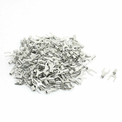 H● 200Pcs Metal Non-Insulated Fork Spade Terminals SNB1.25-4 AWG 22-16 19A • 7.22£