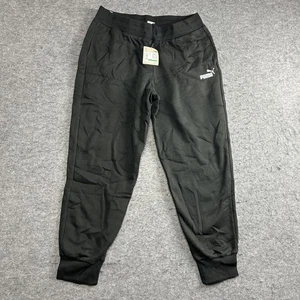 Puma Sweatpants Mens Large Black Fleece Tapered Athletic Jogger Logo 586839-01 - Picture 1 of 7