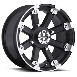 4-New 12" Vision ATV 393 Lockout Wheels 12x7 4x4/4x101.6 2.5 Black Machined Rims - Picture 1 of 3