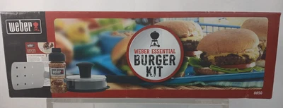 WEBER ESSENTIAL BURGER KIT 8850 WITH BURGER PRESS 6483 & SPATULA 6680 NEW SEALED - Image 1 of 4