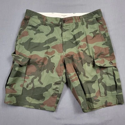 Pantalones Cortos Dockers Para Hombre TALLA 36 Tiro Medio Carga 10" Entrepierna Cremallera Camuflados Verde * Foto 1 de 4