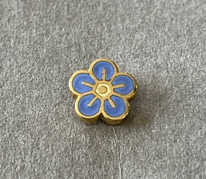 Vtg Tiny Masonic “Forget Me Not” Flower Lapel Pin Enamel & Gold Tone Metal 1/4” - Picture 1 of 8